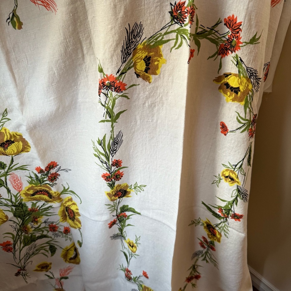Vtg 1960s Cotton Irish Floral Linen - Picture 3 of 9